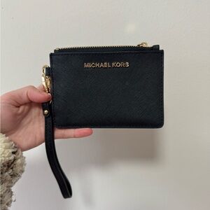 Michael Kors Black and Gold Wristlet